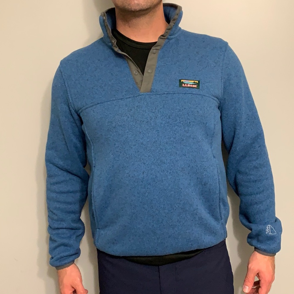 Llbean sweater fleece pullover Blue